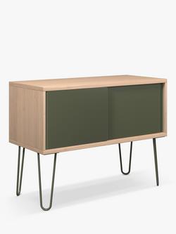 Bisley Multi 2 Sliding Door Sideboard with Hairpin Legs - view 2, Green