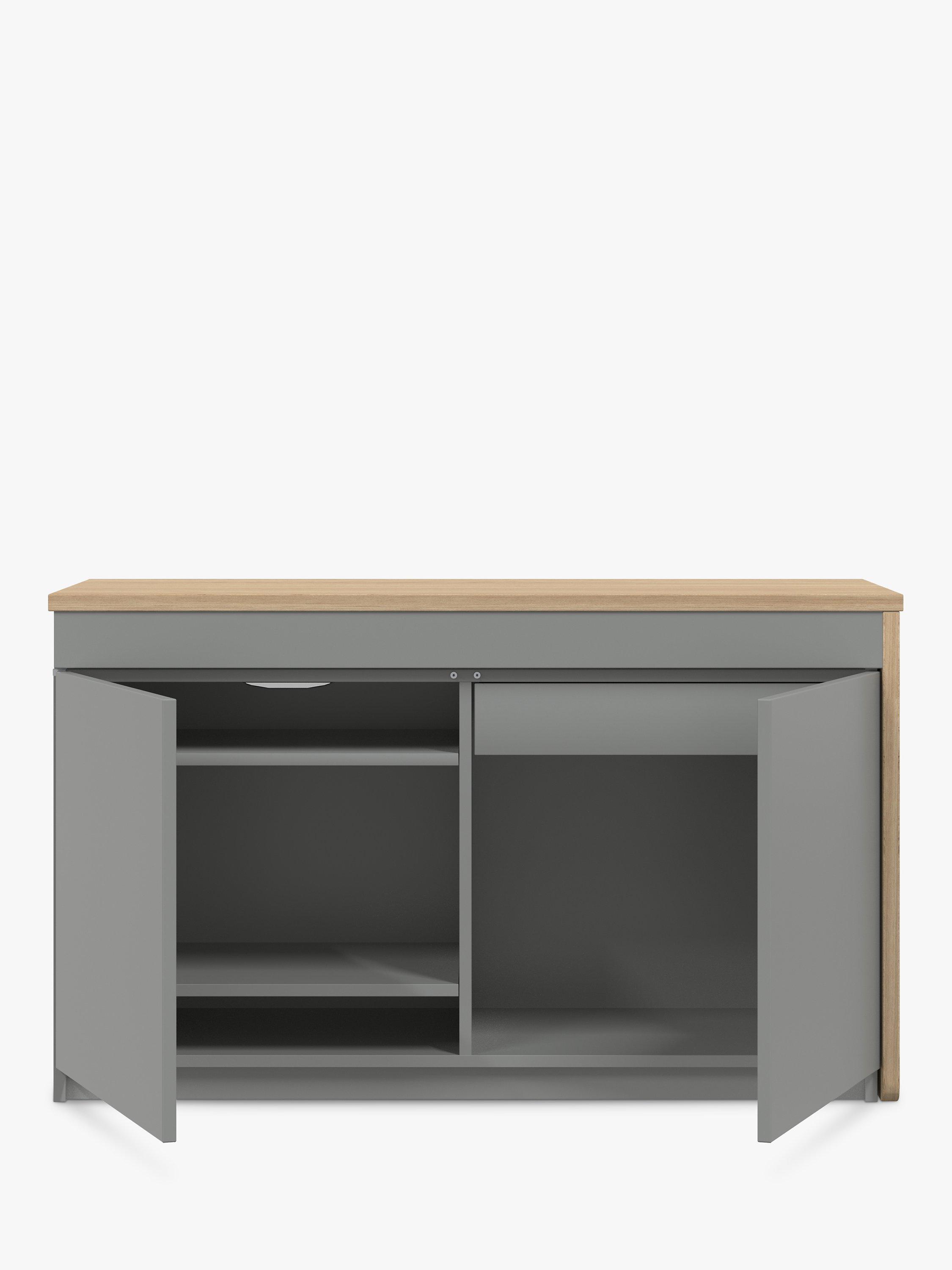 Bisley Hideaway Swing Sideboard with Right Hand Desk & Power Sockets