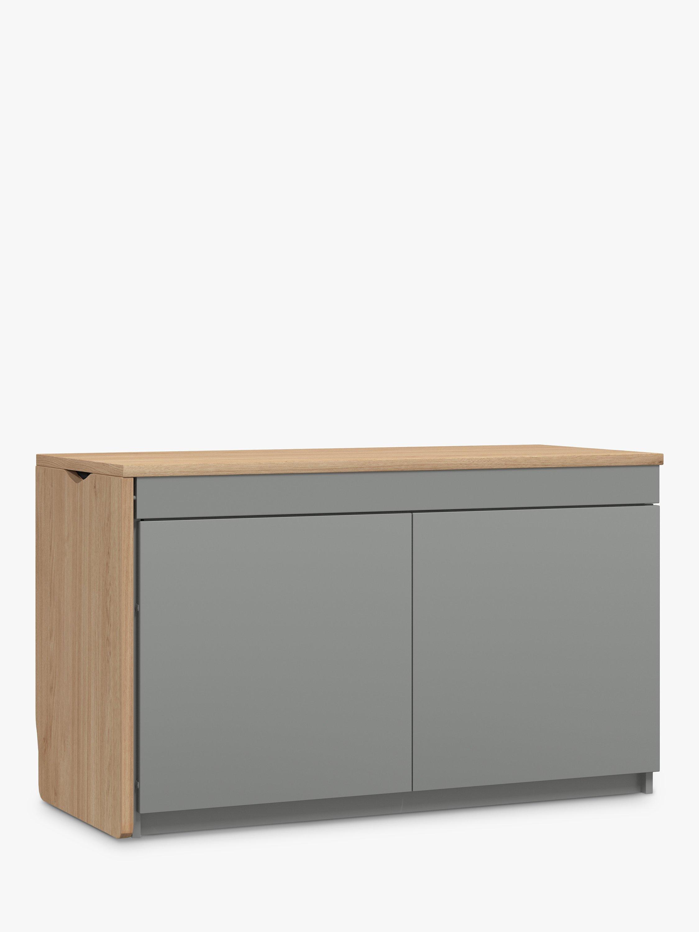 Bisley Hideaway Swing Sideboard with Left Hand Desk, Dust/Oak