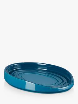 Le Creuset Oval Stoneware Spoon Rest - view 2, Deep Teal