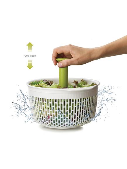Joseph Joseph Spindola In-Sink Salad Spinning Colander - view 2, White/Green