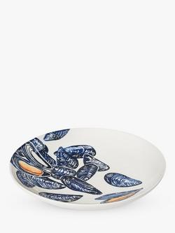 BlissHome Mussels Large Earthenware Serving Dish, 34cm, Blue, Blue