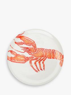 BlissHome Lobster Earthenware Round Platter, 36cm, Orange, Orange