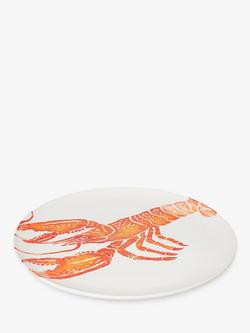 BlissHome Lobster Earthenware Round Platter, 36cm, Orange - view 2, Orange