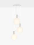 Tala Alumina Triple Pendant Cluster Ceiling Light with Sphere V LED Bulbs, Chalk