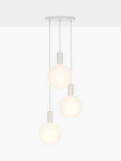 Tala Alumina Triple Pendant Cluster Ceiling Light with Sphere V LED Bulbs, Chalk, Chalk