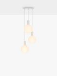 Tala Alumina Triple Pendant Cluster Ceiling Light with Sphere V LED Bulbs, Chalk