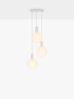Tala Alumina Triple Pendant Cluster Ceiling Light with Sphere V LED Bulbs, Chalk - view 2, Chalk