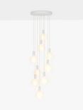 Tala Alumina Nine Pendant Cluster Ceiling Light with Sphere V LED Bulbs, Chalk