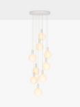 Tala Alumina Nine Pendant Cluster Ceiling Light with Sphere V LED Bulbs, Chalk