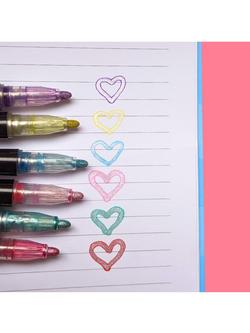 Tinc Glitter Edge Pens, Multi, Pack of 6 - view 2, Multi