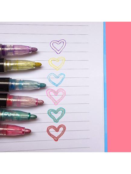 Tinc Glitter Edge Pens, Multi, Pack of 6 - view 2, Multi