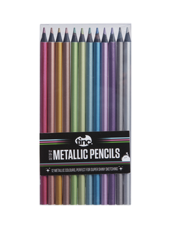 Tinc Metallic Pencils, Multi, Set of 12, Multi