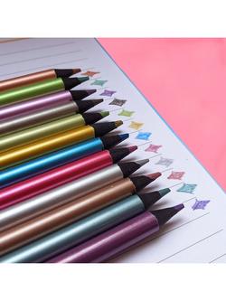 Tinc Metallic Pencils, Multi, Set of 12 - view 2, Multi