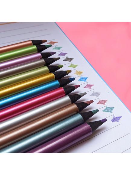 Tinc Metallic Pencils, Multi, Set of 12 - view 2, Multi