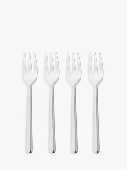 John Lewis ANYDAY Orbit Stainless Steel Pastry Forks, Set of 4, Silver