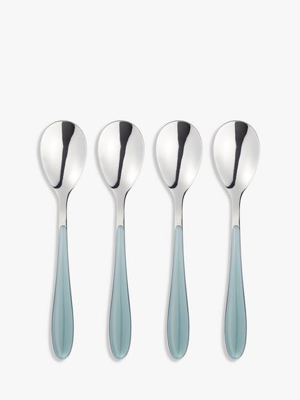 John Lewis Studio Dessert Spoons, Set of 4, Green