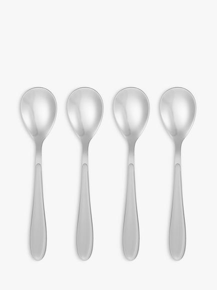 John Lewis Studio Dessert Spoons, Set of 4, Grey