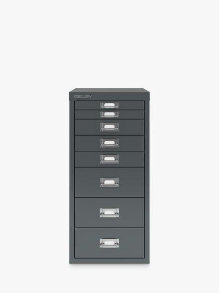Bisley MultiDrawer 8 Drawer A4 Filing Cabinet, Grey