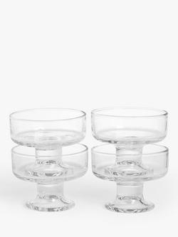 John Lewis Glass Sundae Dish, Set of 4, 10cm, Clear, Clear