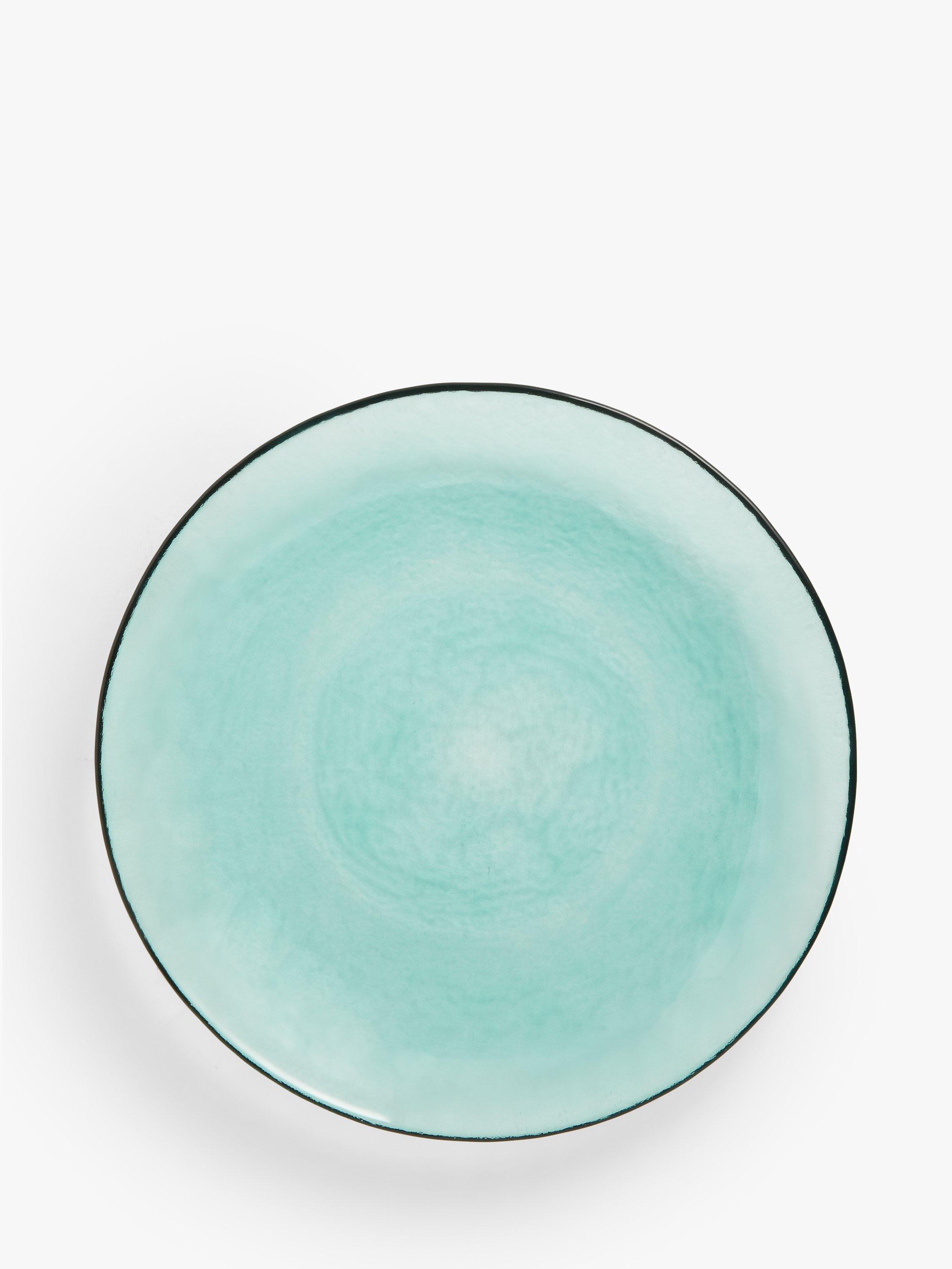 John Lewis Glass Side Plate, 20cm, Light Green