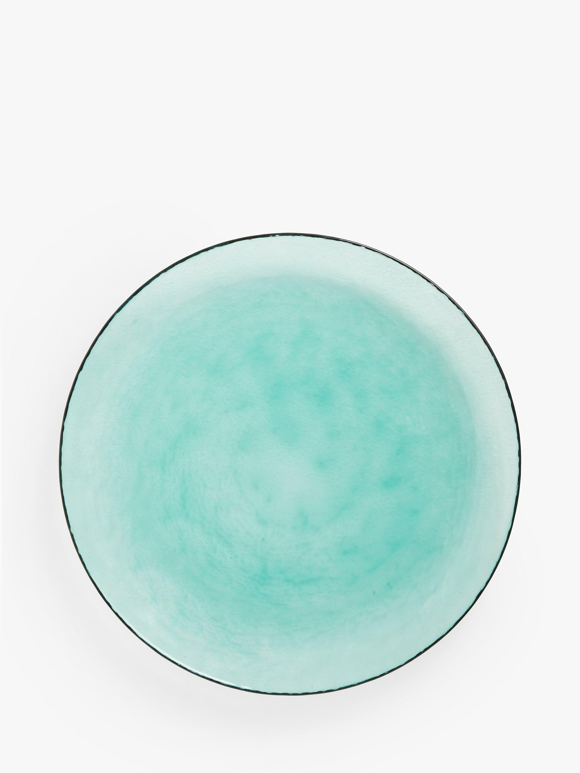 John Lewis Glass Serving Platter, 31cm, Light Green