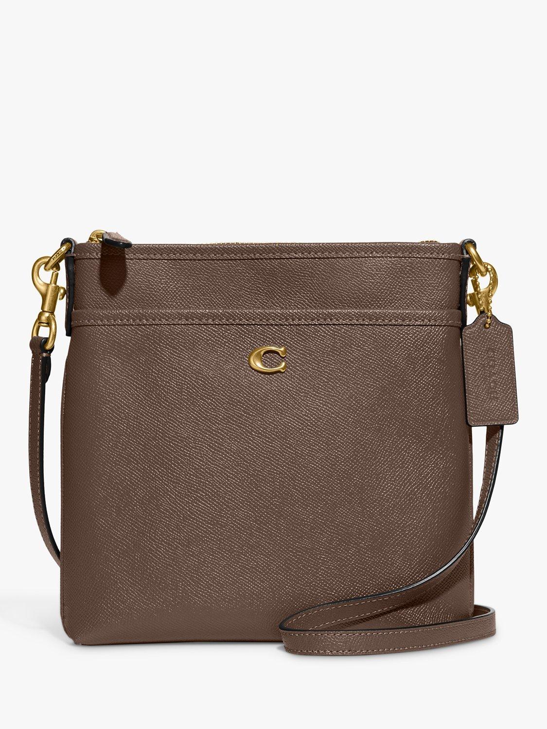 Coach Kitt Leather Cross Body Bag, Dark Stone