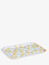 John Lewis Lemons Large Melamine Tray, 43.5cm, Yellow/Blue