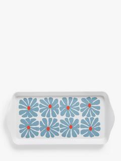 John Lewis ANYDAY Floral Melamine Tray, 30.5cm, Blue/Multi