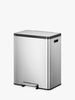 EKO Ecocasa 2 Section Recycling Pedal Bin, 36L + 24L, Stainless Steel