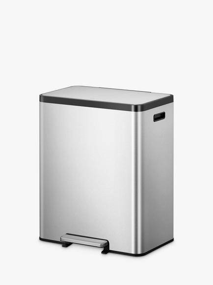 EKO Ecocasa 2 Section Recycling Pedal Bin, 36L + 24L, Stainless Steel