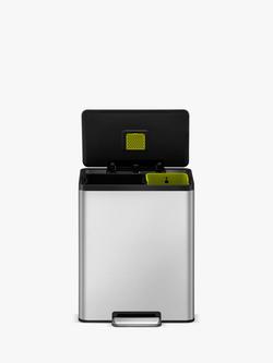 EKO Ecocasa 2 Section Recycling Pedal Bin, 36L + 24L - view 2, Stainless Steel