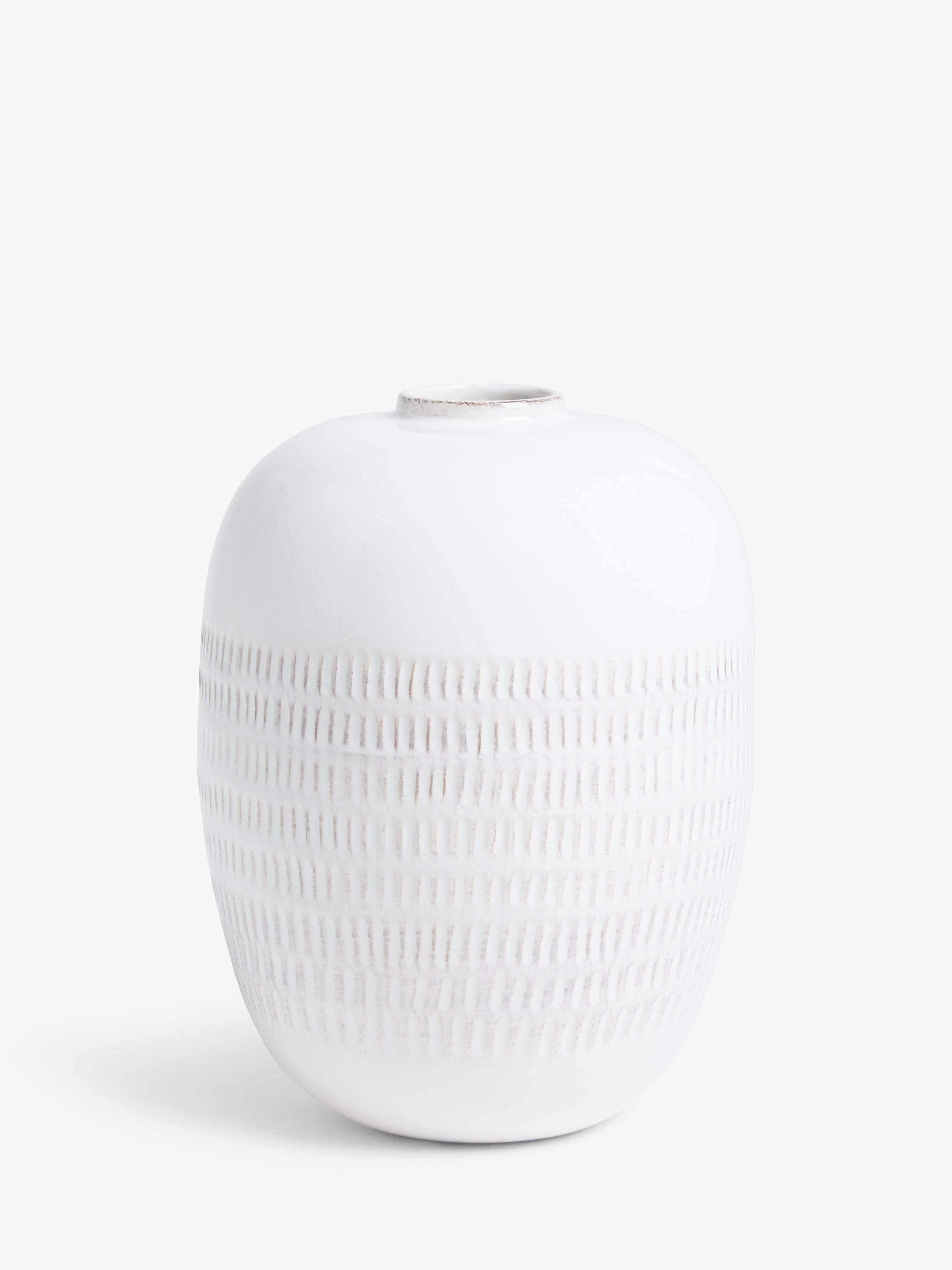 John Lewis Textured Dash Vase, H23cm, Natural