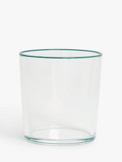 John Lewis Rim Glass Tumbler, 380ml, Green/Clear