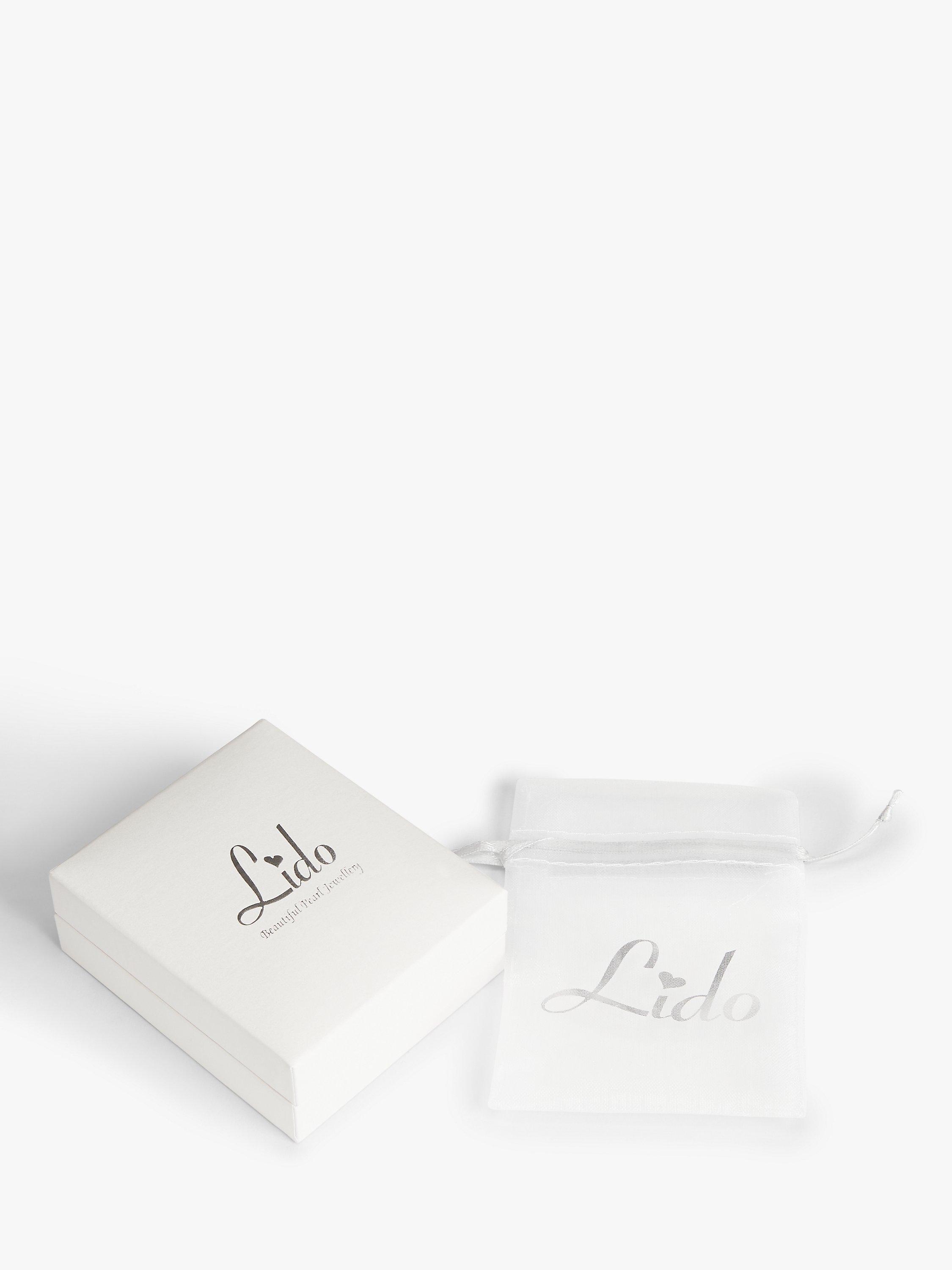Product image 4 of 4, which shows Lido Cubic Zirconia Freshwater Pearl Double Leaf Stud Earrings, White/Silver