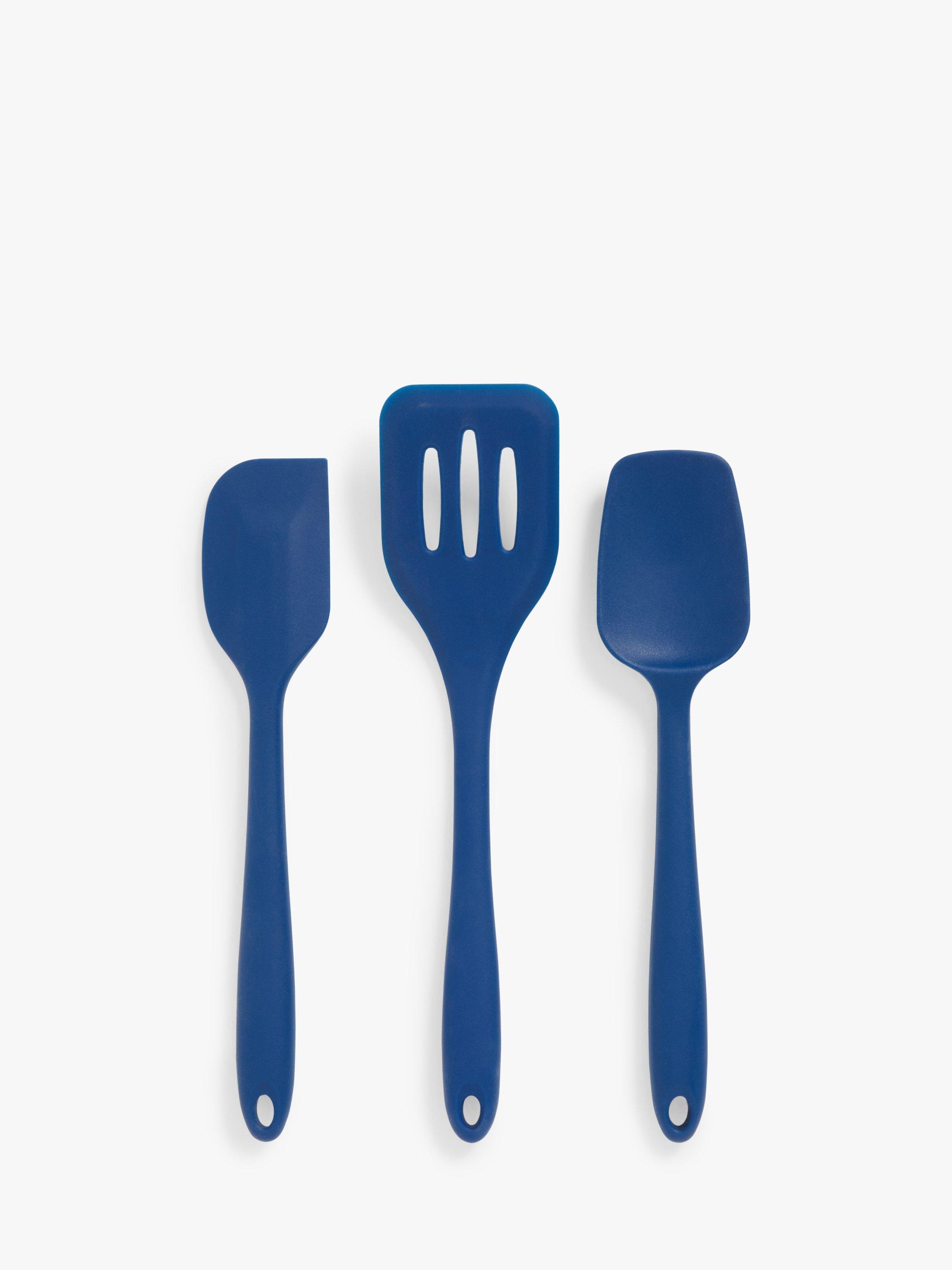 John Lewis Silicone Kitchen Utensils, Set of 3, Navy