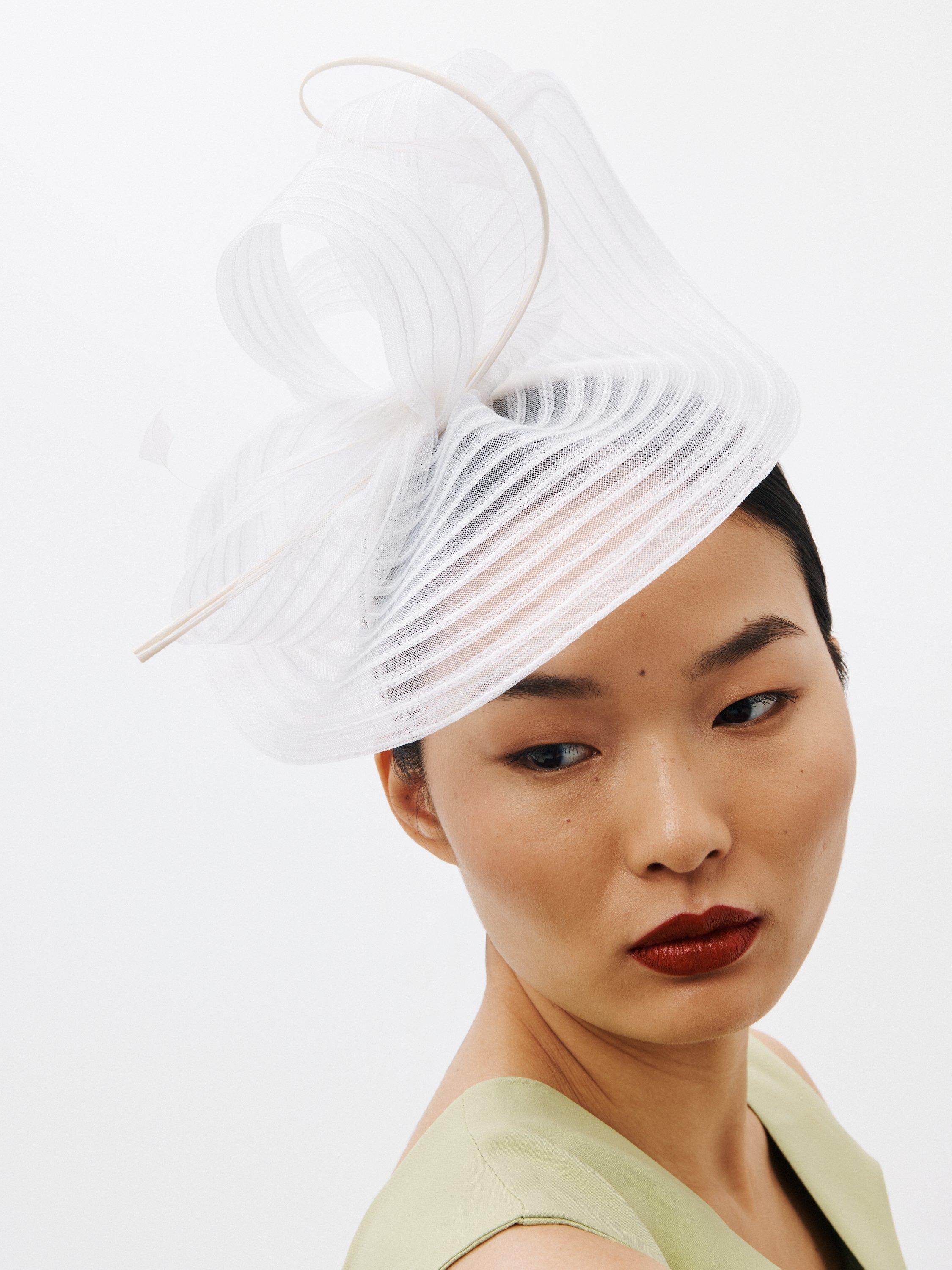 John Lewis Noelle Crinkle Fascinator, White