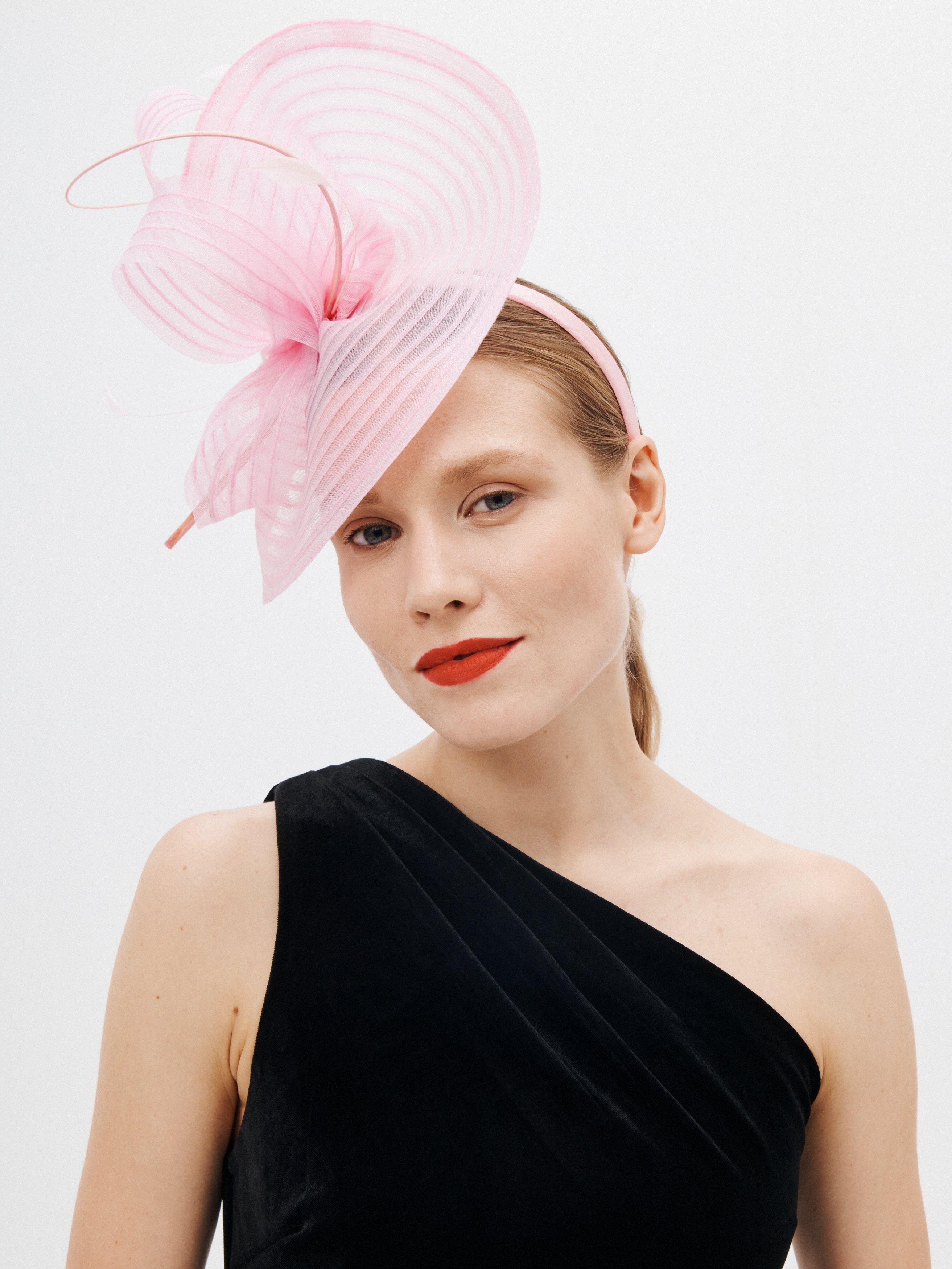 John Lewis Noelle Crinkle Fascinator, Sorbet