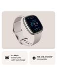 Fitbit Sense 2 Health and Fitness Smartwatch with Heart Rate Monitor, Lunar White/Platinum