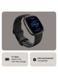 Fitbit Versa 4 Health & Fitness Smartwatch with Heart Rate Monitor, Black/Graphite