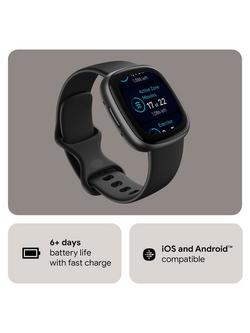 Fitbit Versa 4 Health & Fitness Smartwatch with Heart Rate Monitor - view 2, Black/Graphite