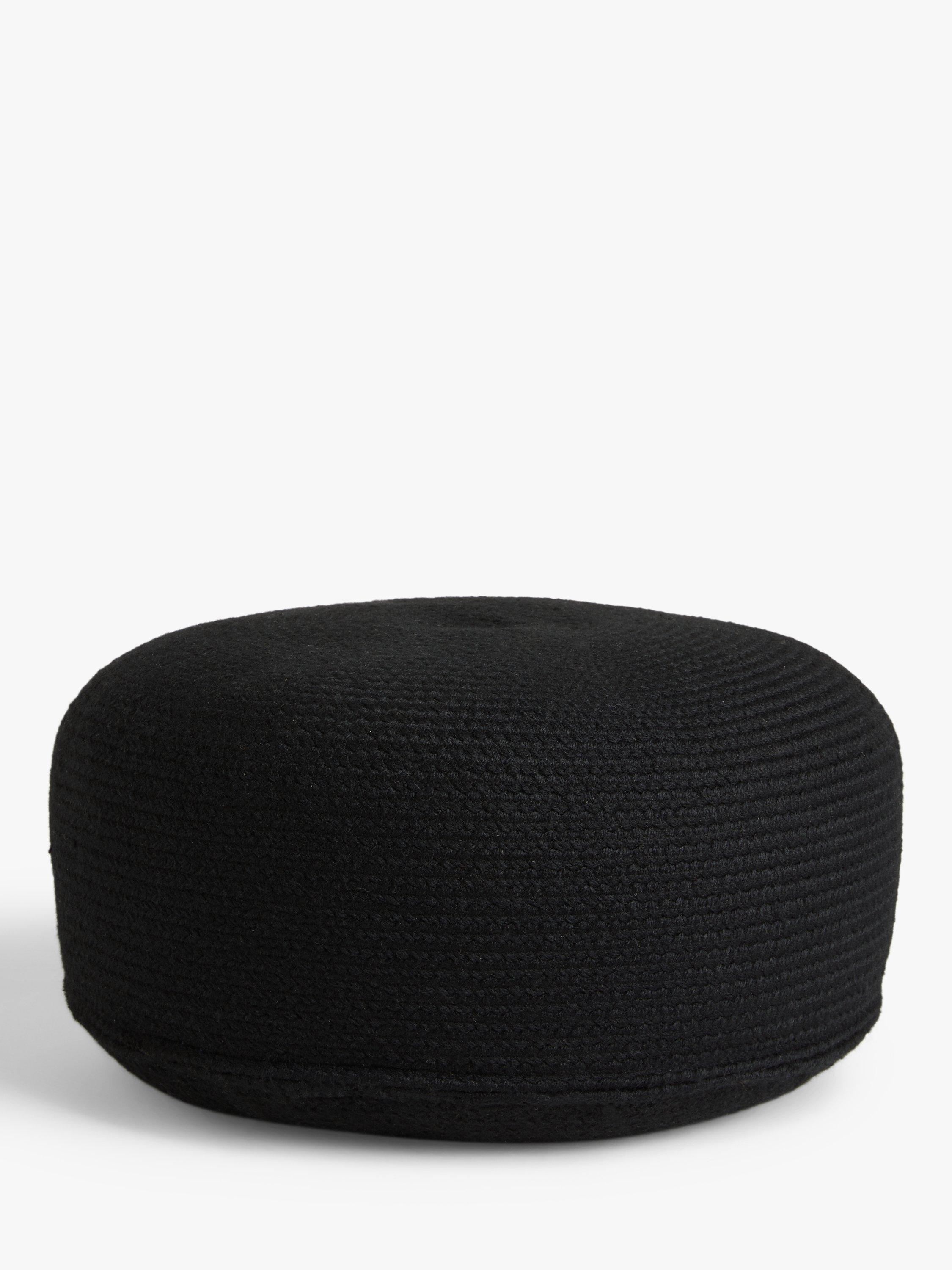 John Lewis Faux Jute Outdoor Pouffe, Black