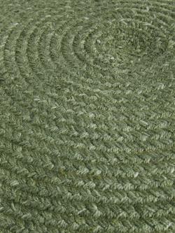 John Lewis Faux Jute Outdoor Low Pouffe, Green - view 2, Green