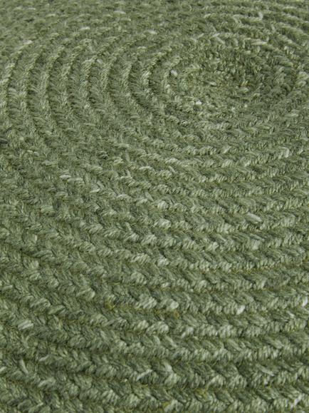 John Lewis Faux Jute Outdoor Low Pouffe, Green - view 2, Green
