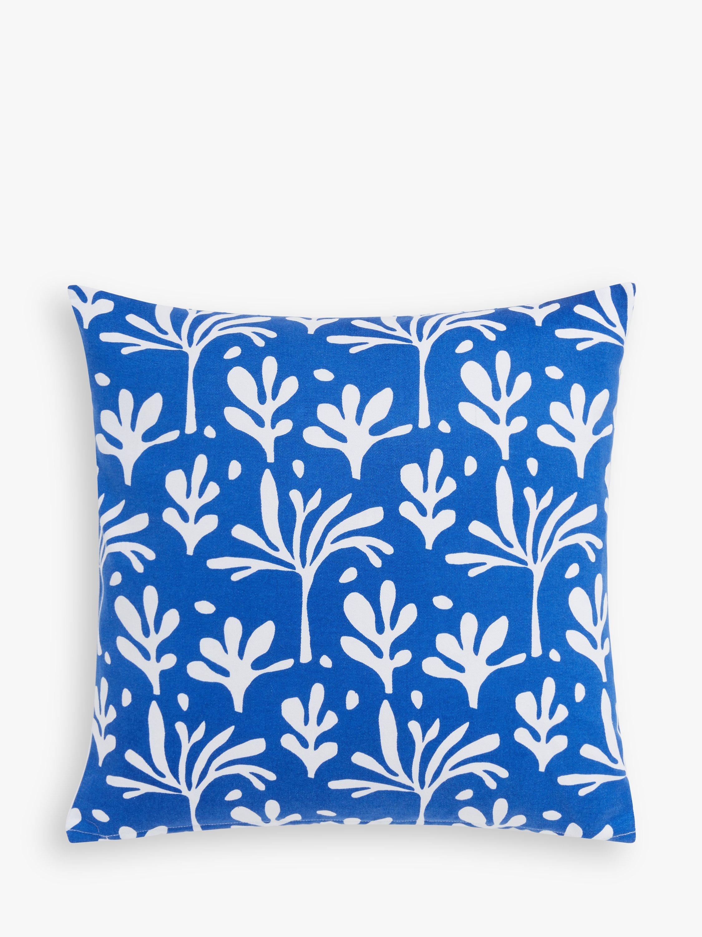 John Lewis Palm Grove Indoor/Outdoor Cushion, Cobalt