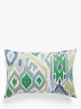 John Lewis Maya Ikat Cushion, Spring Greeb