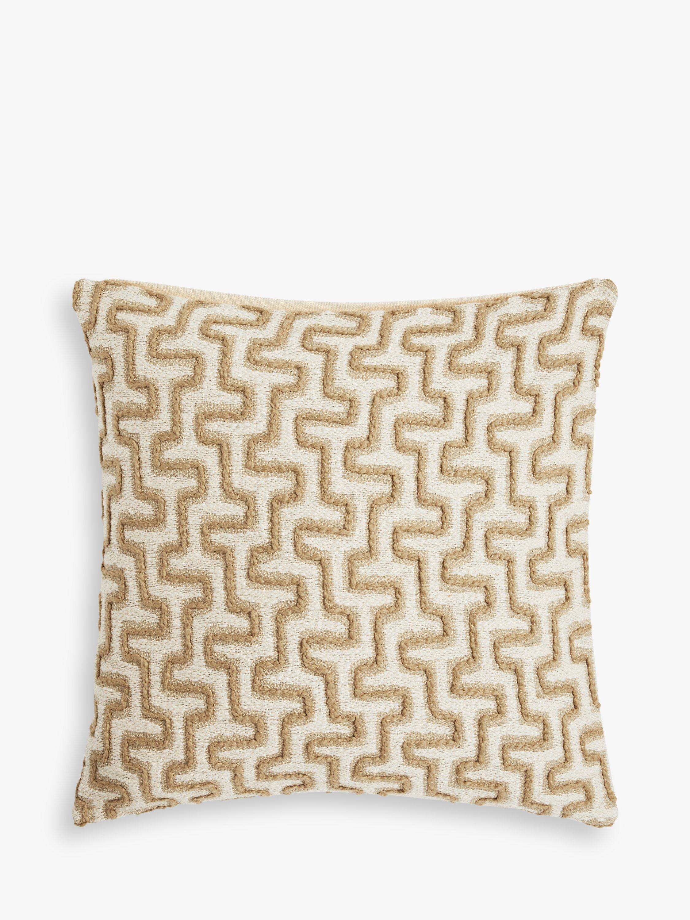 John Lewis Bloc Stitch Cushion, Natural