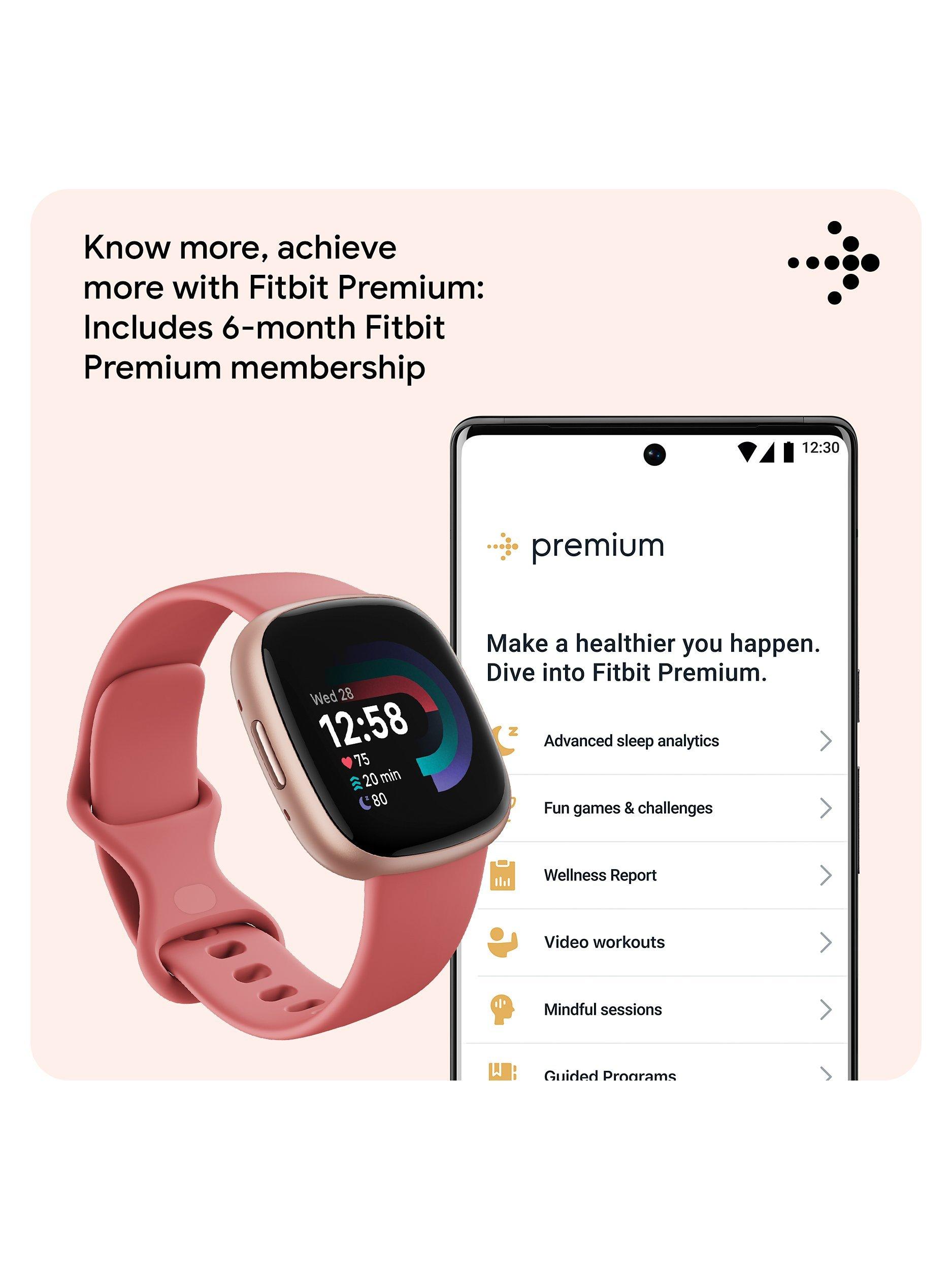 Fitbit Versa 4 Health Fitness Smartwatch with Heart Rate Monitor Pink Rose