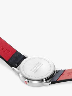 Mondaine A667.30314.11SBBV Unisex SBB Classic Day Date Vegan Leather Strap Watch, Black/White - view 2, Black/White