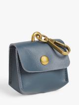 John Lewis Leather Poop Bag Holder, Blue